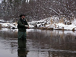Me trying to catch some hungry little brook trout on opening day, 2004. From the Mystery Creek # 19 in Wisconsin.